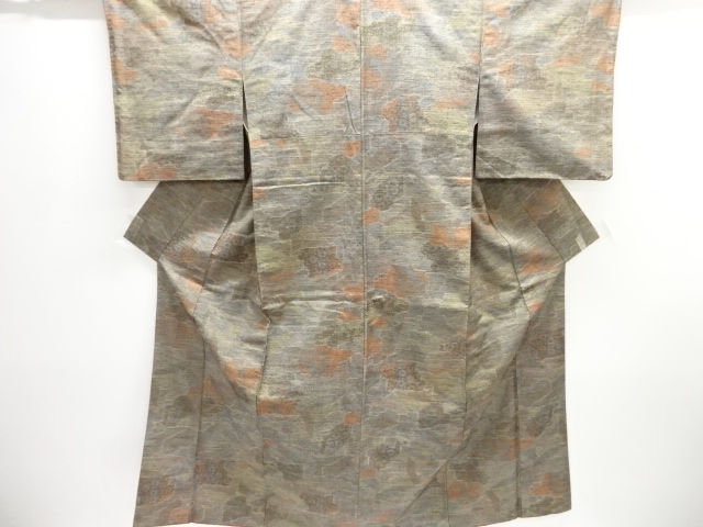 JAPANESE KIMONO / TSUMUGI / WOVEN ABSTRACT PATTERN 